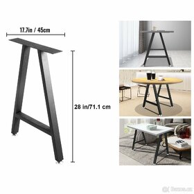 Kovové nohy stolové/podnoží 71 x 45 cm (nosnost 540 kg) - 2