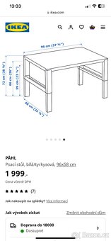 PÅHL Psací stůl, pro děti bílá/tyrkysová, 96x58 cm - 2