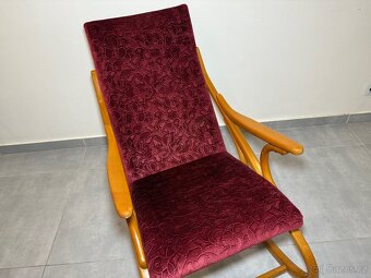 Retro houpací křeslo TON – buk, čalouněné - 2