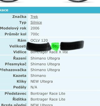 Prodam silnicni kolo Trek model rok 2006 - 2