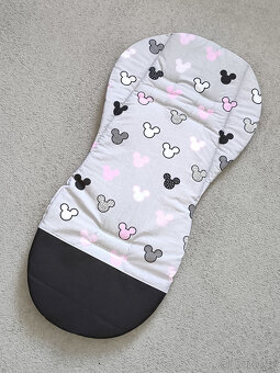 Nová prodloužená podložka do kočárku Mickey růžové - 2