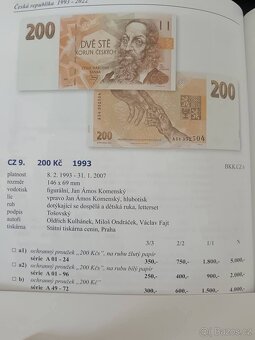 200kč Vzácná série A 72 stav aUNC - 2