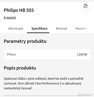Solárium domácí jednostranné Philips HB 555 - 2