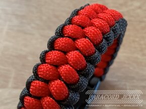 PARACORD náramek (18 cm) red - grey - 2
