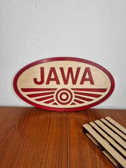 Dřevěná cedule Jawa - vínová barva - 2