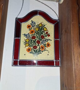 STAROŽITNÁ VITRÁŽKA - KVĚTINY - 2