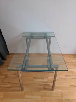 skleněný stůl 80x140 - rozkládací - 2