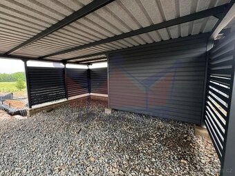 Carport s úložným boxem, garážová stání 6,5×7 m - 2