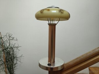Retro funkcionalistická lampa chrom a sklo - 2