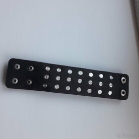 Kožený náramek, jehlany, rock, metal - 2