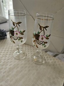 Staré zdobené skleničky 6 ks - 2