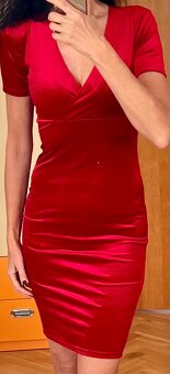 ZARA červené sametové šaty – Smart Casual / Cocktail | vel. - 2