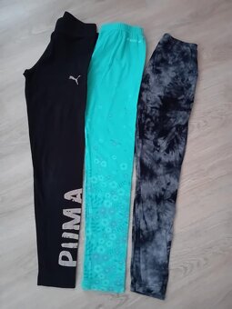 DÍVČÍ BAVLNĚNÉ LEGÍNY - vel.152/158 /zn.Puma,Lotto - 2