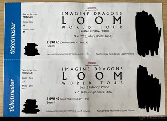 Sháním 1 vstupenku na imagine dragons (čtěte popis) - 2