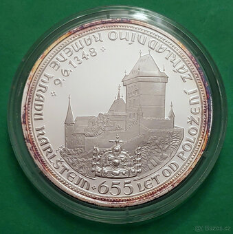 MEDAILE 2003 Ag-655 let od založení Karlštejna PROOF vzácná - 2