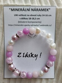 Náramek z minerálů s perlami - 2