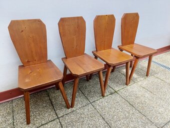 4 židle, masív, selský/rustikální nábytek - 2