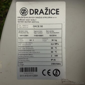 Bojler drazice dzd 50l zavesny dobry stav - 2