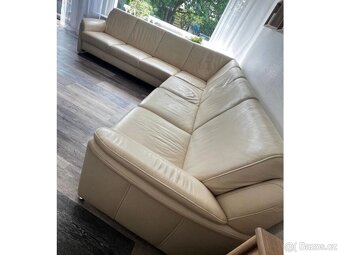 Moderní rohová kožená sedací souprava, 3151 - 2