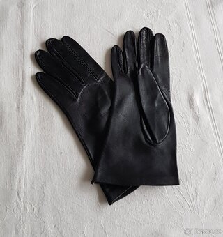 Dámské kožené rukavice – černé - 2