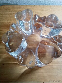 Skleněný svicen šest srdcí - 2