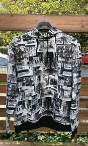 Juniorská mikina chlapecká, vel. XL, černo-bílá, vzor NY - 2