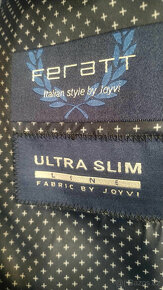 NOVÝ Pánský oblek FERATT Ultra Slim tmavě modrý - 2