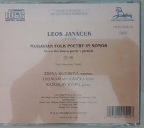 CD Janáček Leoš - Moravian Folksongs - 2
