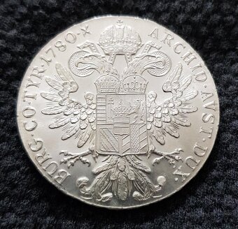 Stříbrný tolar Marie Terezie 1780 S.F. Krásný sbírkový stav - 2