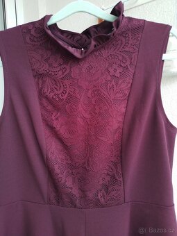 Elegantní vínové šaty s krajkou Dorothy Perkins vel. 44 - 2