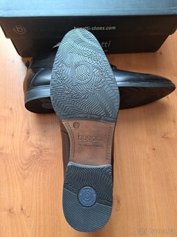 Nové černé pánské kotníkové kožené boty zn. Bugatti, vel. 46 - 2