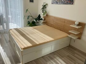 bílá postel s úložným prostorem 160x200cm - 2