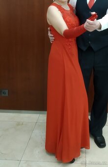 Červené plesové šifonové šaty - 2