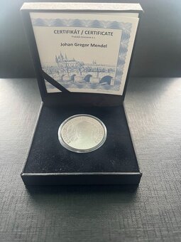 STŘÍBRNÁ MEDAILE 1OZ GREGOR MENDEL - 2