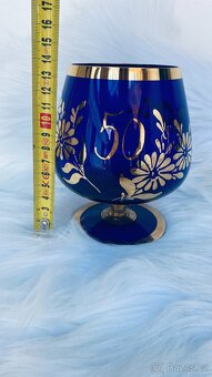 Narozeninová číše ,,50" (modré sklo) - 2