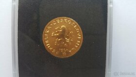 20 haléřů - pozlacená replika mince (1928) - 2