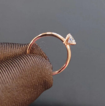 Prsten s diamantem (zlato 750, diamant 0,335ct) - 2