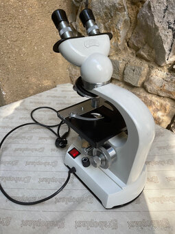 Vzácný vintažní laboratořní Mikroskop Steindorf-Berlin binok - 2
