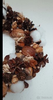 Přírodní věnec, šišky, žaludy, pistácie, ořechy - 2