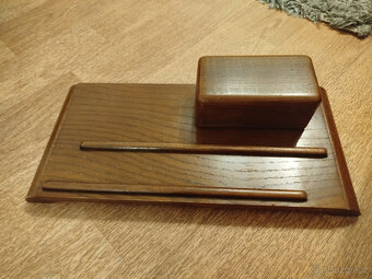 starožitný dřevěný kalamář - 2