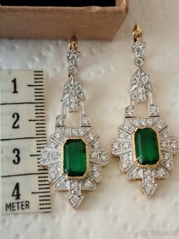 visacy nausnice art deco AG925 ZLACENE - 2