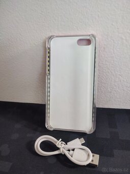 Růžový obal s bočním LED osvětlením pro iPhone 5/5s - 2