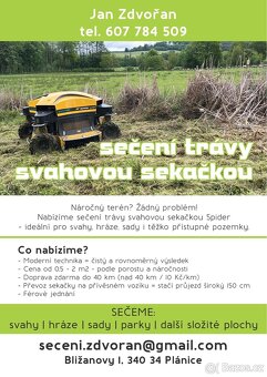 Sečení trávy svahovou sekačkou spider ild02 - 2