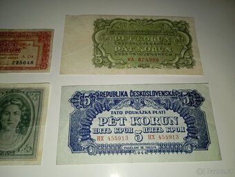 BANKOVKY 5 KČS 1940-1961, 4 RŮZNÉ EMISE - 2
