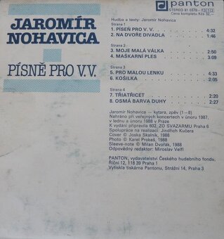 Jaromír Nohavica – Písně Pro V.V. (2x EP) - 2
