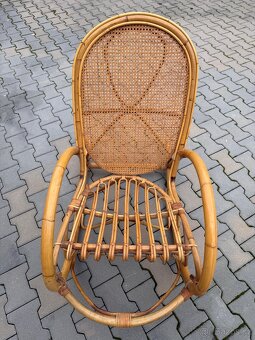 Luxusní, retro, přírodní ratanové houpací křeslo - 2