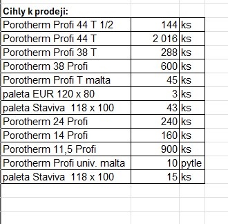 Stavební materiál - broušené cihly Porotherm - 2