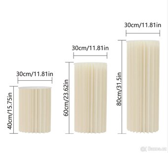Dekorační bílý stojan 3 ks (80-60-40 cm x 30 cm) - 2