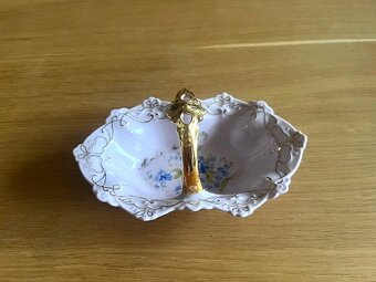Karafa a košíček růžový porcelán - 2