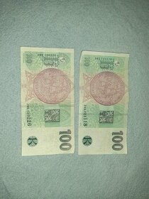 Bankovka 100 Kč s rodným číslem muže : 18.11.1972;26.2.2012; - 2